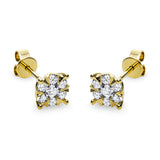 Ohrstecker 14 kt GG, 2 Brill. 0,12 ct, TW-si, 12 Brill. 0,32 ct, TW-si