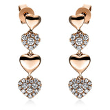 Ohrschmuck 18 kt RG, 10 Brill. 0,14 ct, TW-si, 42 Brill. 0,15 ct, TW-si, 2 Brill. 0,05 ct, TW-si