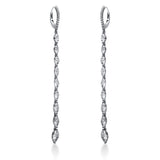 Ohrschmuck 18 kt WG, 24 Brill. 0,12 ct, F-vsi, 18 Nav. 3,90 ct, F-vsi