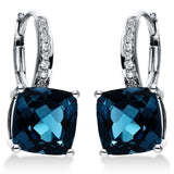 Ohrschmuck 18 kt WG, 18 Brill. 0,07 ct, TW-si, 2 Topase 5,37 ct Lond. blue
