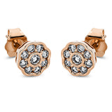 Ohrstecker 14 kt RG, 2 Brill. 0,07 ct, TW-si, 16 Brill. 0,25 ct, TW-si