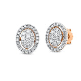 Ohrstecker 14 kt RG, teils rhodiniert, 20 Brill. 0,28 ct, TW-si, 44 Dia. 0,22 ct, TW-si