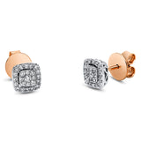 Ohrstecker 18 kt RG+WG, 50 Brill. 0,30 ct, TW-si