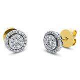 Ohrstecker 18 kt GG+WG, 58 Brill. 0,50 ct, TW-si