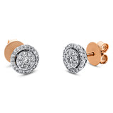 Ohrstecker 18 kt RG+WG, 58 Brill. 0,50 ct, TW-si
