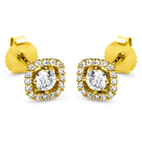 Ohrstecker 18 kt GG, 32 Brill. 0,17 ct, TW-si, 2 Brill. 0,20 ct, TW-si