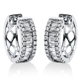 Creolen 18 kt WG, 31 Bag. 0,46 ct, TW-vsi, 48 Brill. 0,43 ct, TW-vsi