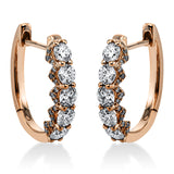 Creolen 18 kt RG, 10 0,96 ct, TW-si, 60 Brill. 0,14 ct, TW-si