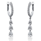 Ohrschmuck 18 kt WG, 6 Tropfen 1,09 ct, TW-vsi, 18 Brill. 0,30 ct, TW-vsi