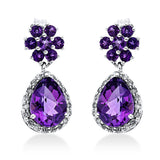 Ohrschmuck 18 kt WG, 36 Brill. 0,21 ct, I-si, 16 Amethyste 2,64 ct lila