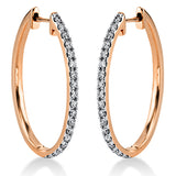 Creolen 18 kt RG, 36 Brill. 0,62 ct, TW-si