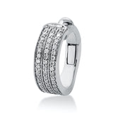 Ohrschmuck 18 kt WG, Ohrmanschette, 48 Brill. 0,13 ct, TW-si