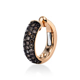 Ohrschmuck 18 kt RG, Ohrmanschette, 31 Brill. 0,32 ct, braun