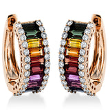 Creolen 18 kt RG, 52 Brill. 0,56 ct, TW-si, 20 Saphire 2,73 ct multicolor
