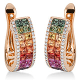 Creolen 18 kt RG, 80 Brill. 0,37 ct, TW-si, 40 Saphire 2,80 ct fancy