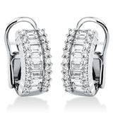 Creolen 18 kt WG, 16 Bag. 0,76 ct, TW-vsi, 36 Brill. 0,53 ct, TW-vsi