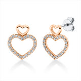 Ohrstecker 14 kt RG+WG, 46 Brill. 0,26 ct, TW-vsi/si