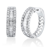 Creolen 18 kt WG, 42 Bag. 1,11 ct, TW-si, 56 Brill. 1,46 ct, TW-si