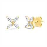 Ohrstecker 18 kt GG, 8 Nav. 0,92 ct, F-si