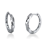 Creolen 18 kt WG, 52 Brill. 0,19 ct, TW-si