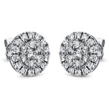 Ohrstecker 18 kt WG, 52 Brill. 0,81 ct, TW-si, 2 Brill. 0,17 ct, TW-si
