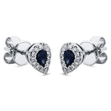 Ohrstecker 18 kt WG, 26 Brill. 0,19 ct, TW-vsi, 2 Saphire 0,41 ct blau