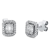Ohrstecker 18 kt WG, 10 Bag. 0,24 ct, TW-si, 52 Brill. 0,27 ct, TW-si