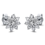 Ohrstecker 18 kt WG, 2 Brill. 0,15 ct, TW-si, 32 Brill. 0,81 ct, TW-si