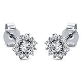 Ohrstecker 18 kt WG, 2 Brill. 0,29 ct, TW-si, 24 Brill. 0,23 ct, TW-si