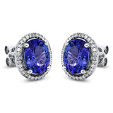 Ohrstecker 18 kt WG, 48 Brill. 0,23 ct, TW-si, 2 Tansanit 2,70 ct blau