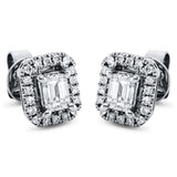 Ohrstecker 18 kt WG, 2 Sm.schliff 0,48 ct, TW-si, 36 Brill. 0,17 ct, TW-si