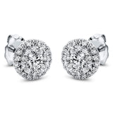 Ohrstecker 14 kt WG, 54 Brill. 0,65 ct, TW-si