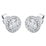 Ohrstecker 18 kt WG, 8 Nav. 0,65 ct, TW-si, 2 Princ. 0,29 ct, TW-si, 36 Brill. 0,39 ct, TW-si