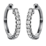 Creolen 18 kt WG, 22 Brill. 1,02 ct, TW-si