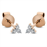 Ohrstecker 18 kt RG, Fassung rhodiniert, 6 Brill. 0,10 ct, TW-si