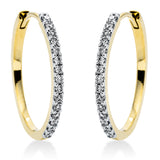 Creolen 14 kt GG+WG, 30 Brill. 0,34 ct, TW-si