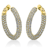 Creolen 18 kt GG, 352 Brill. 6,35 ct, TW-vsi