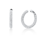 Creolen 18 kt WG, 352 Brill. 6,39 ct, TW-vsi