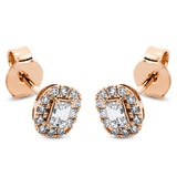 Ohrstecker 18 kt RG, 2 Sm.schliff 0,30 ct, TW-si, 24 Brill. 0,18 ct, TW-si