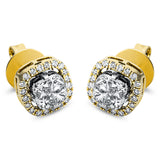 Ohrstecker 18 kt GG+WG, 8 Fant-Schl. 0,79 ct, F-vsi, 48 Brill. 0,19 ct, F-vsi