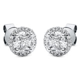 Ohrstecker 18 kt WG, 8 Nav. 0,47 ct, TW-si, 2 Princ. 0,17 ct, TW-si, 40 Brill. 0,22 ct, TW-si