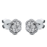 Ohrstecker 18 kt WG, 62 Brill. 0,47 ct, TW-si
