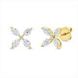 Ohrstecker 18 kt GG, 8 Nav. 0,64 ct, TW-si, 1 Brill. 0,04 ct, TW-si