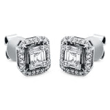 Ohrstecker 18 kt WG, 10 Bag. 0,17 ct, TW-si, 48 Brill. 0,19 ct, TW-si