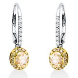 Ohrschmuck 18 kt WG+GG, 12 Brill. 0,09 ct, TW-si, 2 Oval 1,07 ct, gelb, 28 Brill. 0,13 ct, gelb
