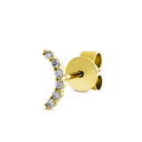 Ohrstecker 18 kt GG, Einzelstück, 6 Brill. 0,05 ct, TW-pi