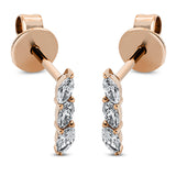 Ohrstecker 18 kt RG, 6 Nav. 0,15 ct, TW-si