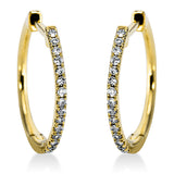 Creolen 18 kt GG, 34 Dia. 0,12 ct, TW-si