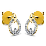 Ohrstecker 18 kt GG, 2 Brill. 0,03 ct, TW-si, 26 Brill. 0,15 ct, TW-si