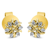 Ohrstecker 18 kt GG, 12 Brill. 0,12 ct, TW-si